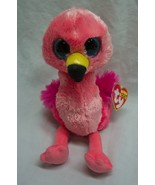 TY Beanie Boos BIG EYED GILDA THE FLAMINGO 6&quot; STUFFED ANIMAL Toy NEW - £11.87 GBP