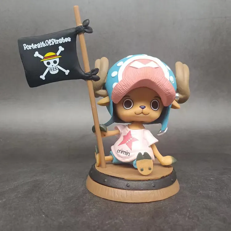 9cm One Piece Figure Anime Chopper With Flag Action Figurine Doll Model ... - $15.59