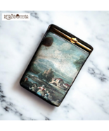 Cigarette Case Early 20th Century Vintage Image On Silk Object For Smokers - $840.90 MXN