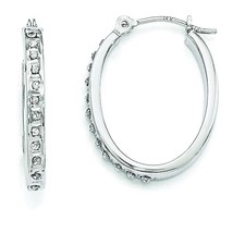 White Gold IJ Diamond Hoop Earrings Jewerly 19mm x 2mm - £104.49 GBP