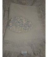  Bon Bebe White Acrylic Weave Fringe Baby Blanket 29x40 Satin Patch&quot;baby... - $17.68 CAD