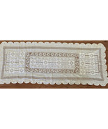 Vintage White Table Runner/Dresser Scarf 60&quot;x24&quot; - £10.23 GBP