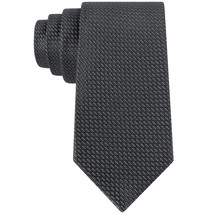 KENNETH COLE REACTION Gray Black Slim Neat Geometric Silk Tie - $19.99