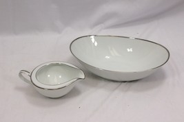 Noritake Elegance 5582 Cream Pitcher + Oval Serving Bowl 10&quot;  Set of 2 - $13.71