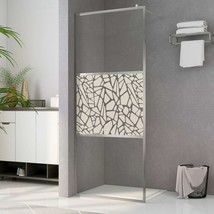 vidaXL Stone Design Walk-in Shower Wall ESG Glass 72 x 36 inches with LED - $344.49