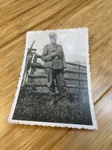 Antique World War 2 WWII Era Photograph Soldier Uniform Military Militar... - $11.87