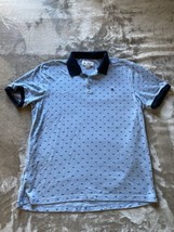 Bicycle print Polo shirt Men&#39;s XL Blue Casual Cycling Golf - £9.14 GBP