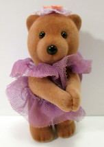 Vintage Ballerina Dancer Bear Toy Figure Purple Hands Open when Squeezed... - $10.00