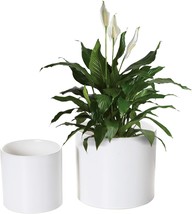 Sturdy Ceramic Planter Pots For Indoor Plants, 5 And 7 Inches In, From Nihow - £30.78 GBP