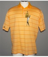 Slazenger Wonder Sherbet Orange Striped 3-Button Polo Golf Shirt Men&#39;s M... - $29.99