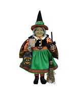 Lighted Pumpkin Glow Witch Halloween Figurine 21 Inch Multicolor - £129.65 GBP