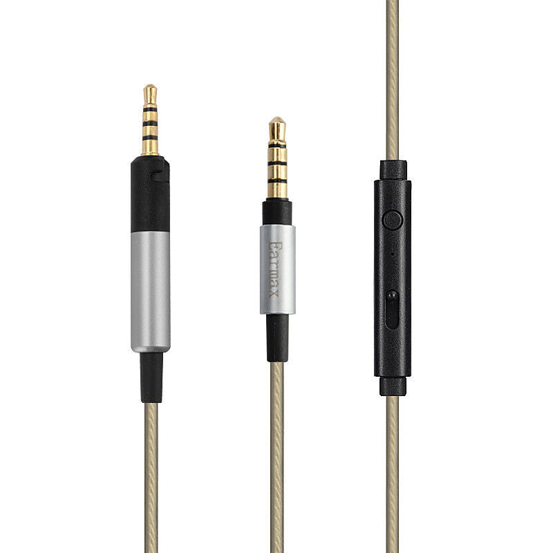Silver Audio Cable with Mic For Sennheiser HD598 Cs SR SE HD599 HD 569 HD 579