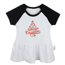 tree Merry Christmas Newborn Baby Girls Dress Toddler Infant 100% Cotton Clothes - £10.33 GBP