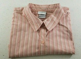 Jaclyn Smith Button Up Top  Peach Pink Career Casual Blouse XXL K-Mart N... - £16.98 GBP