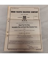 1948 Union Pacific Railroad Passenger Tariff Charges Booklet CA NV UT to MT - $18.95