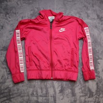 Nike Full Zip Up Track Sweatshirt Jacket Girls Youth 6 Pink Casual Athletic - £23.34 GBP