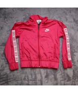 Nike Full Zip Up Track Sweatshirt Jacket Girls Youth 6 Pink Casual Athletic - £23.34 GBP