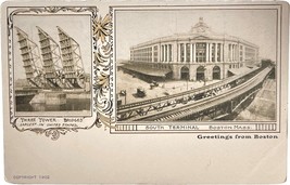 Greetings from Boston, Massachusetts, vintage postcard, copyright 1902 - £12.78 GBP