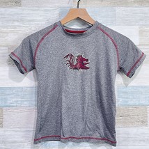 South Carolina Gamecocks Graphic Raglan Tech Tee Gray USC Boys Small 6 7 - £8.23 GBP