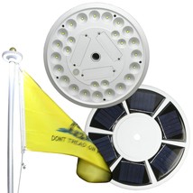 Solar Flagpole Light 26 LED Batteries Include for 15-25&#39; Ft Flag Pole US... - $37.04