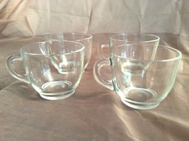 6 Federal Glass STAR CLEAR CUPS Expresso Snack Tea Coffee Vintage Hard to Find - £17.36 GBP