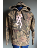 Browning For Her Green/Pink Camo Long Sleeve Hoodie ~S~ - £11.97 GBP