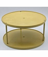 Sterilite 2 Tier Lazy Susan 1970 Harvest Gold Retro Plastic Kitchen Orga... - $32.08 CAD