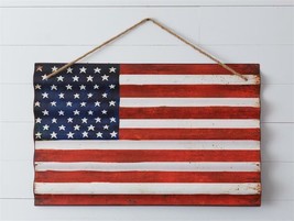 American Flag Corrugated  Metal Wall Hanging - 32 inch W - £68.15 GBP