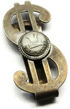 Dollar Sign Money Clip Pennsylvania Stainless Steel Gold Tone Liberty Bell - £22.49 GBP