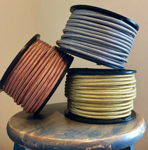 20&#39; Metal Covered Cord - Round 3-wire Metal Braided Cable, Copper Brass or Steel - £39.36 GBP+