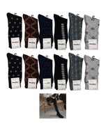 12 Pairs Mens Dress Socks Colorful Patterned Happy Crew Lightweight Sock... - £40.85 GBP