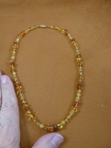 pb-436 Natural golden orange Amber Poland gemstone nugget bead 19&quot; long NECKLACE - £36.08 GBP