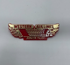 Vintage Western Airlines Junior Pilot Wings Pin Advertising Button - $9.49