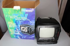 Curtis 5&quot; Portable Black And White TV With AM FM Radio RT068 - $24.74