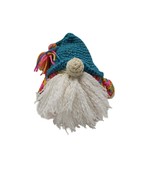 Crocheted Soft Sculpture Garden Gnome with Multi-color body and Teal Hat... - £23.23 GBP