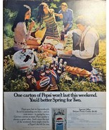 PEPSI-COLA-Spring for two-Picnic-Friends-Summer-Cooler-1971 Vintage Prin... - $9.50