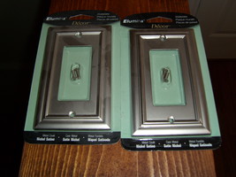 Set of 2 satin nickel flipper switch wall plate new - $5.00