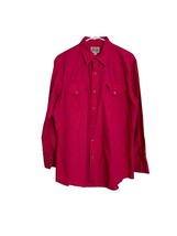 Ely Cattleman Mens Size 16/33 Western Pearl Snap Shirt Pink Long Sleeve - £14.79 GBP