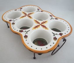 Temptations Fall Harvest Acorn Cupcake Muffin Pan and Metal Cooling Serv... - $21.56