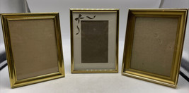 Picture Frame Lot 3 Gold Tone Metal 5&quot; x 7&quot; Tabletop Classic Traditional Photo - £23.48 GBP