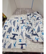 Star Wars Lucas Films Twin Size Sheets Flat Fitted Set Classic Logo Spac... - $34.24 CAD