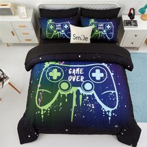 Kids Gaming Bedding Sets Queen Size For Boys Teen, 5 Piece Bed In A Bag Gamer Co - £71.93 GBP