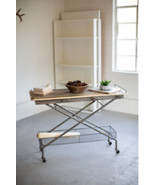 Recycled Wood Console Table With Metal Base And Casters - $397.95