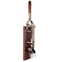 BOJ 00992704 - Wall-Mounted Wine Opener With Dark Wood Stand - Old Coppered