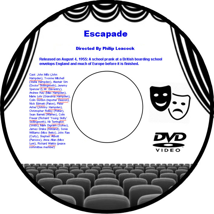 Escapade 1955 DVD Film Comedy John Mills Yvonne Mitchell Alastair Sim Jeremy Spe