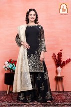 &quot;Black Heavy Suit - Designer Party Wear Look Top-Sharara Palazzo and Dup... - $50.00