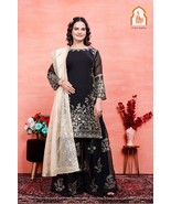&quot;Black Heavy Suit - Designer Party Wear Look Top-Sharara Palazzo and Dup... - $50.00