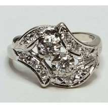 2Ct Simulé Diamant Vintage Art Déco Fiançailles Bague 14K Argent Plaqué Or - £99.97 GBP