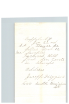1885 Handwritten Letter Joseph Higgins Buffalo NY New York Congress Stamp - $37.01