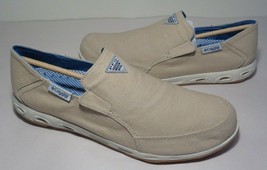 Columbia Size 7.5 Crystal Springs Pfg Slip Beige Canvas Loafers New Men&#39;s Shoes - £77.09 GBP